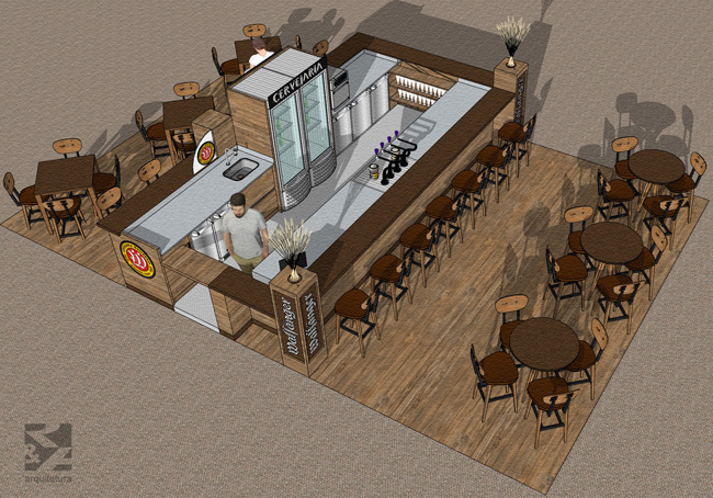 Quiosque Cerveja Artesanal Ribeirão Shopping Projeto R&A